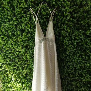 Bebe Swiss Dot Lace Trim Dress